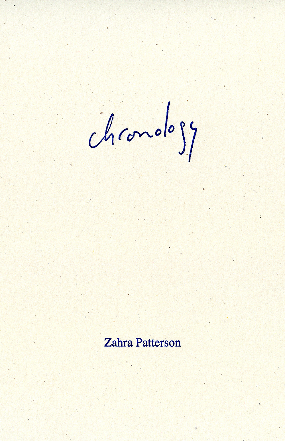 zahra patterson - chronology book cover